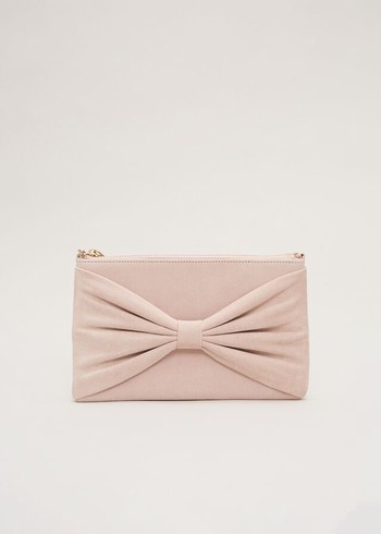 Phase Eight Oversized Bow Bags Cream USA | 2580631-PB